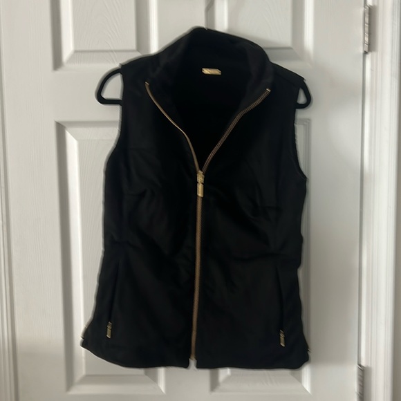 Lilly Pulitzer Skyden Reversible Vest Jacket Fleece & Suede Black M Nwt $258 - Picture 1 of 8